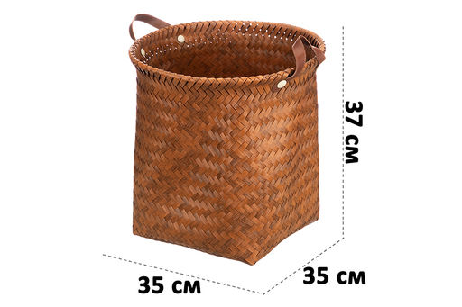 Корзина плетеная д/хранения 35*35*37 см, с ручками, полиротанг - Elan gallery фото 2