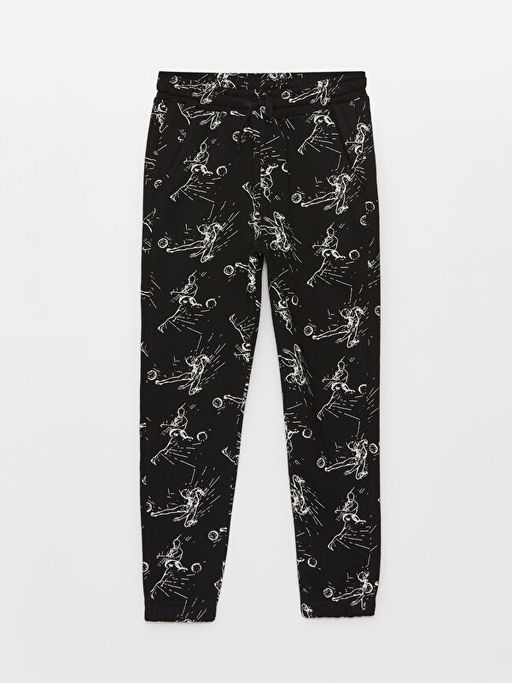 Beli Lastikli Bask?l? Erkek ?ocuk Jogger E?ofman Alt?