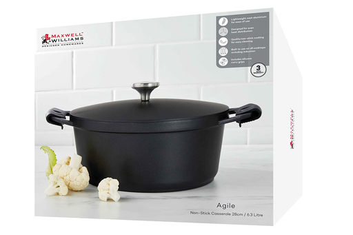 Кастрюля Agile, чёрная, 28 см, 6,3 л - Maxwell & Williams фото 4
