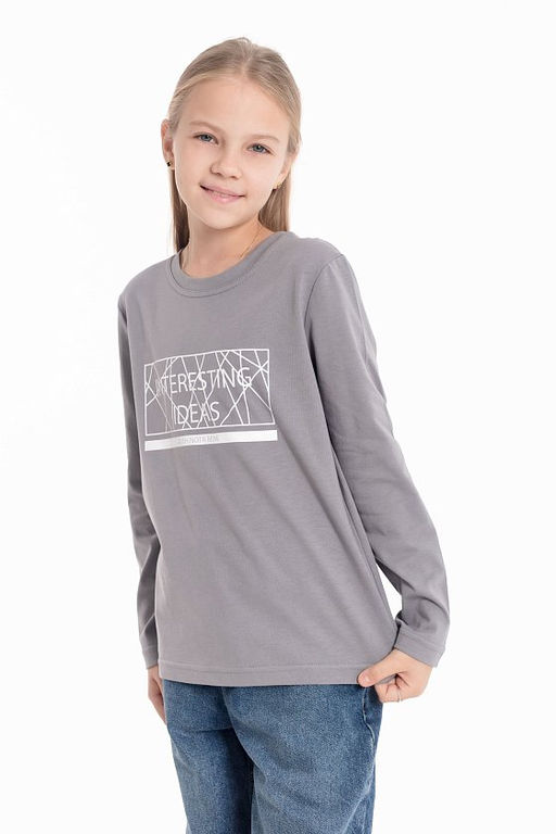 Футболка с длинным рукавом М225027Пс серый - Елена фото 4