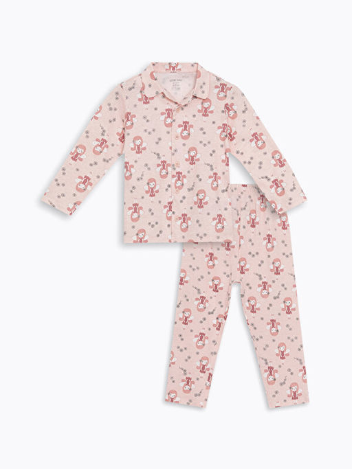 Polo Yaka K?sa Kollu K?z Bebek Pijama Tak?m
