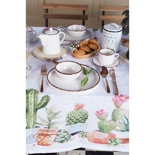 Скатерть Этель Кактусы 180х147 см, 100% хлопок, рогожка 160 гр/м2  фото 7