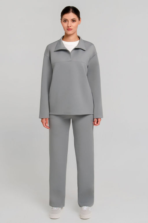 Арт. 2803 Костюм с брюками женский 48-54(4 шт) Цвет:серый - Калинка фото 3