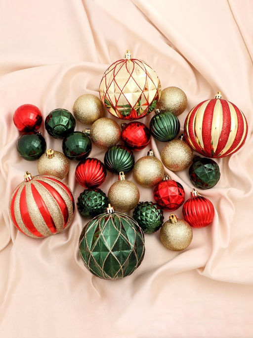 Ёлочные игрушки Новогодний маскарад, шары новогодние, набор 38 шт., МИКС - Зимнее волшебство фото 3