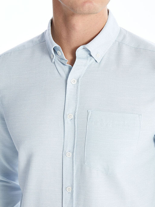 Regular Fit Uzun Kollu Arm?rl? Erkek Dokulu G?mlek