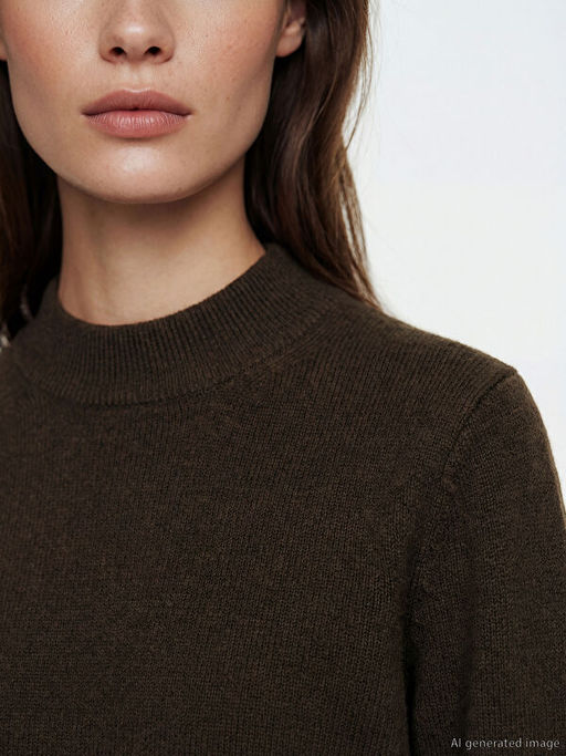 Yar?m Bal?k?? Yaka Kad?n Triko Kazak