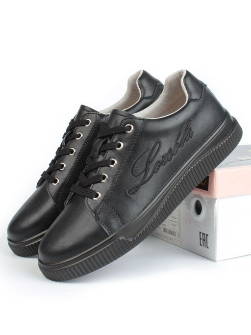 05-PDD165-3 BLACK Кроссовки женские (натуральная кожа) - Фабричный китай фото 15