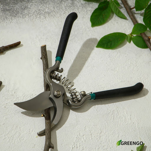 Секатор плоскостной, 8 (20 см), с металлическими ручками, Greengo фото 10