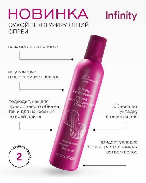 INFINITY Сухой текстурирующий спрей Performance, 250 мл CONCEPT