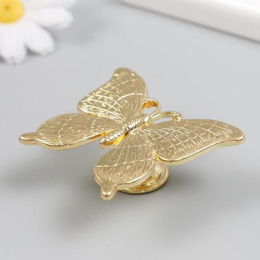 Ручка для шкатулки металл «Бабочка», золото, 5.2×6.3 см