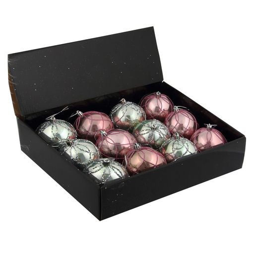 Набор из 12шт Украшение новогоднее Шар "Алмазная сетка", D 8 см, L35 W27 H9 см