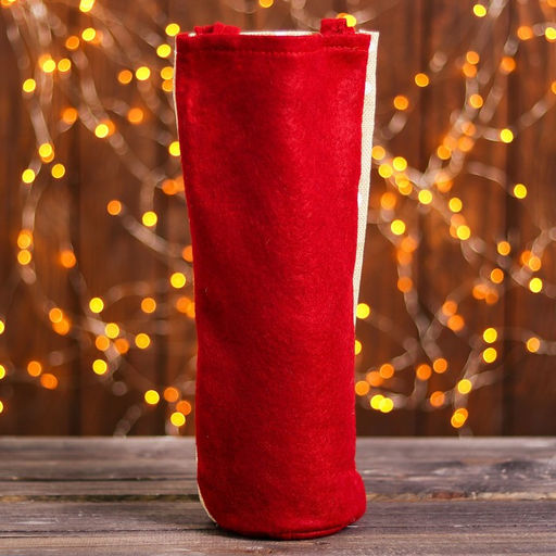 Новогодний чехол на бутылку с ручками Зимний праздник, МИКС