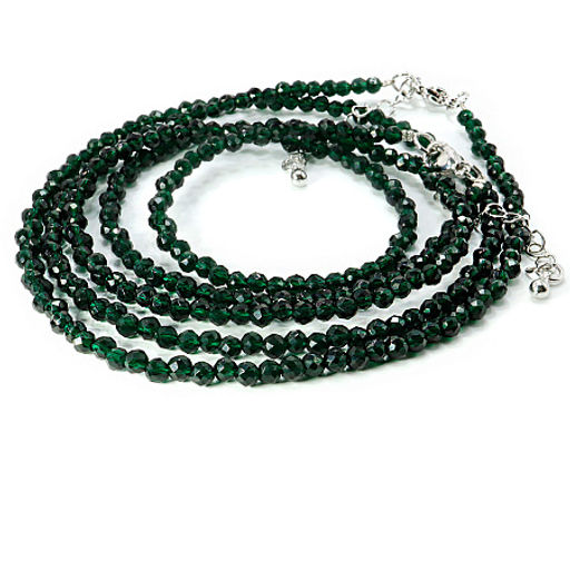 Бусы Шпинель Ночные изумруды d-3мм 46см с алмазной огранкой