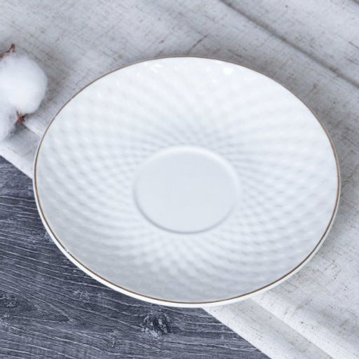 Чайный набор 12 предметов 220 мл / TC69M-12M 230 /уп 8/ Плетенка костяной фарфор, металл подст - ГалеонТрейд фото 4