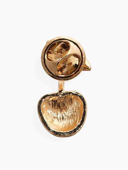 Цена за 2 шт. Значок Вишня, красно-зелёный в золоте