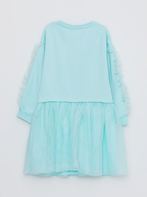 Bisiklet Yaka Elsa Bask?l? Uzun Kollu K?z ?ocuk Elbise - Waikiki фото 3