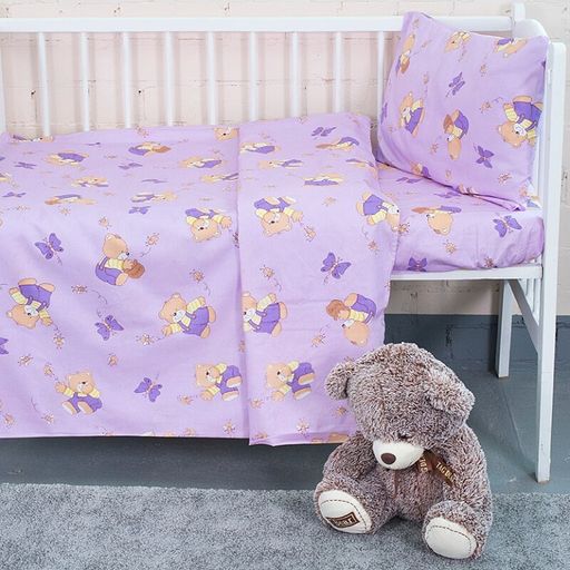 Постельное белье из бязи 140гр/м2 АКЦИЯ За Мёдом Сиреневый артикул 1332-3 1,5 спальный