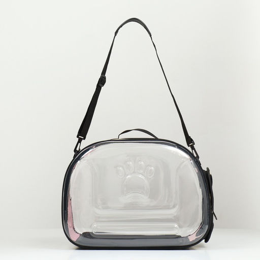 Переноска для животных прозрачная, 42*32*28 см, розовая - Пижон фото 5