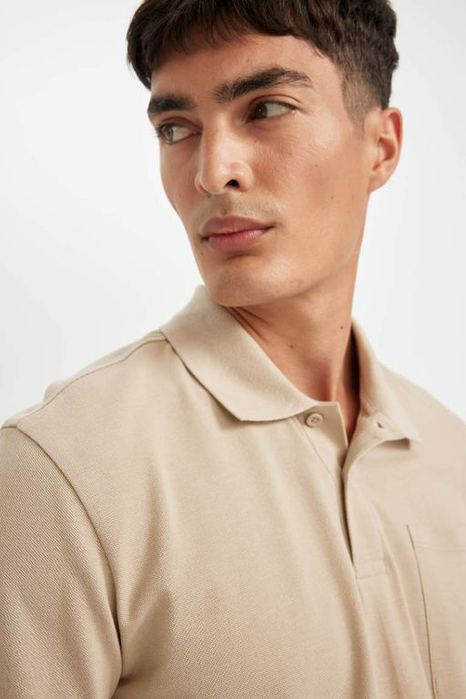 Новая футболка-поло из пике стандартного кроя с короткими рукавами - Defacto фото 4