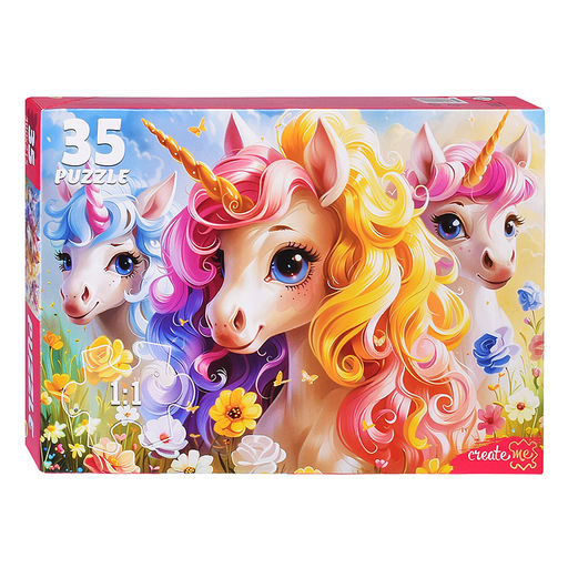 Пазлы 35 "Три  единорога"