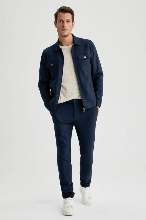 Приталенное пальто с воротником-поло - Defacto фото 5