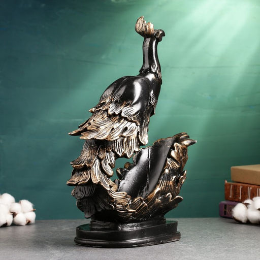 Подставка для бутылки «Павлин», чёрная, 16×14×37 см