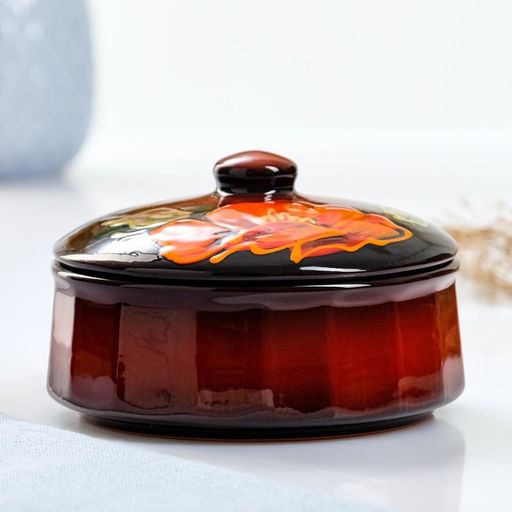 Набор для холодца Псковский гончар «Мак на чёрном», 3 шт., 300 мл, керамика