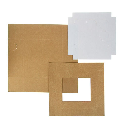 Цена за 5 шт. Коробка для капкейков с окном на 9 шт ,крафт, 25 х 25 х 10 см