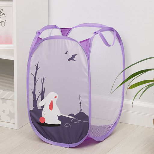 Корзина для игрушек Доляна Зайка, складная, 323252 см, сиреневая  фото 2