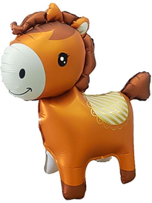 Цена за 2 шт. Воздушный шар фольгированный 3D 25" «Лошадка», коричневый