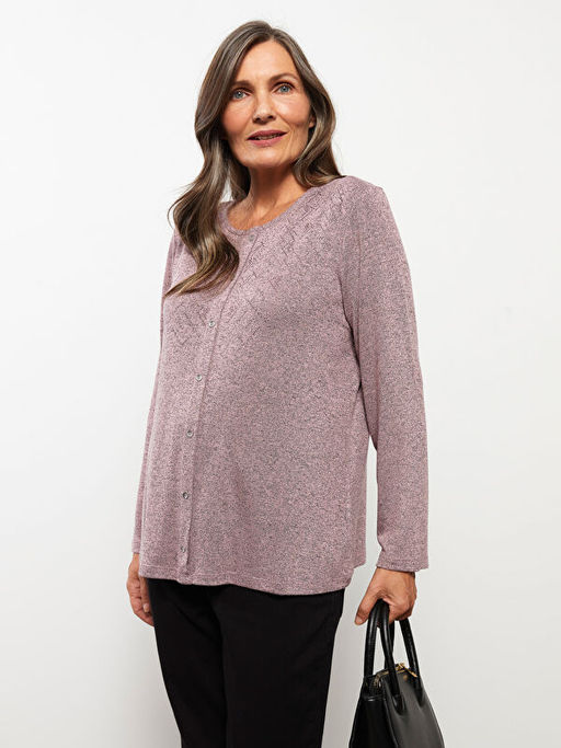 Bisiklet Yaka Ta?l? Uzun Kollu Kad?n Bluz