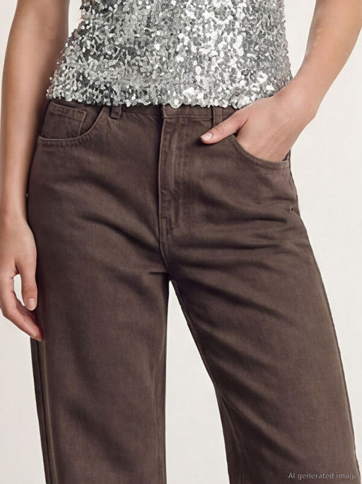 Wideleg Kad?n Jean Pantolon