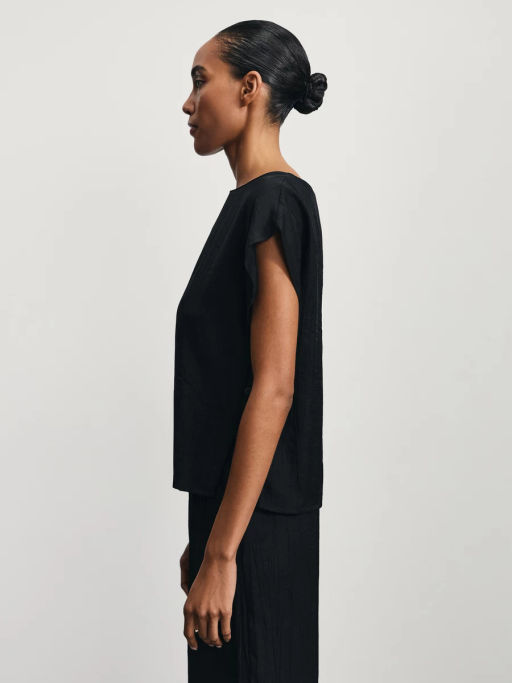 Блузка со спущенным рукавом и декоративными пуговицами / Zarina  фото 4