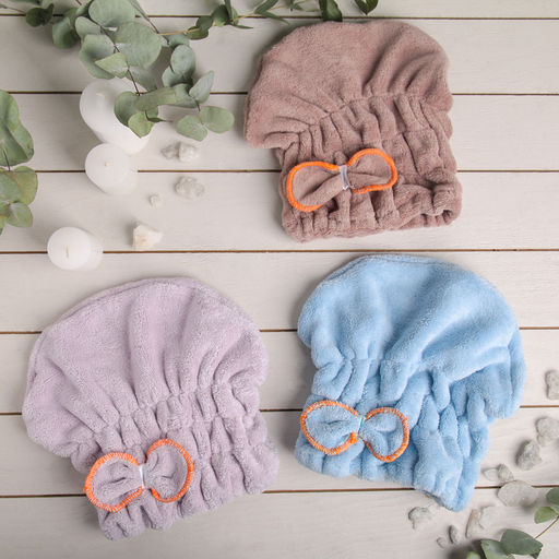 Чалма для сушки волос Доляна, микрофибра, цвет МИКС фото 3