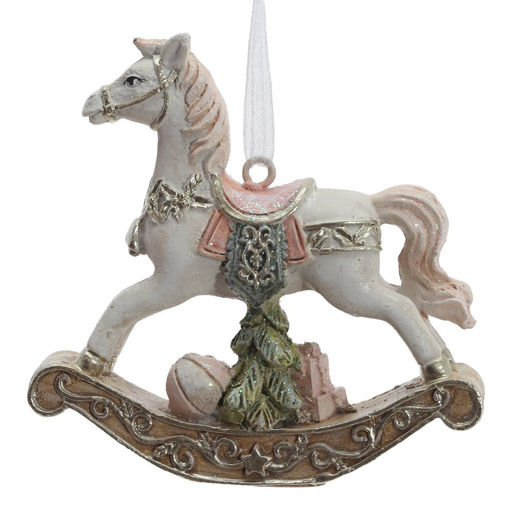 Фигурка декоративная подвесная "Лошадка-качалка", L7 W2 H7,5 см, 2в.