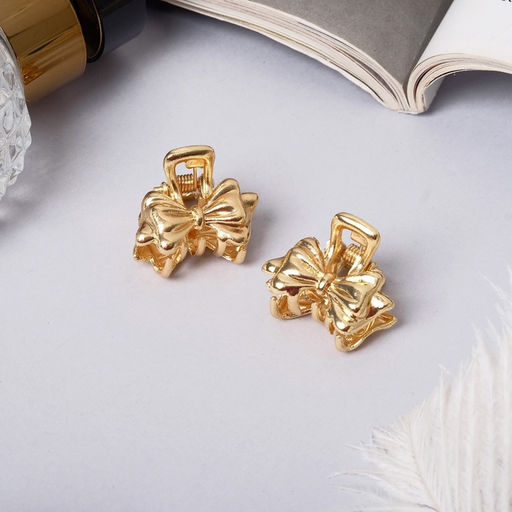 Цена за 2 шт. Крабики для волос «Либерти», набор 2 шт., бантик, 2 см, золото