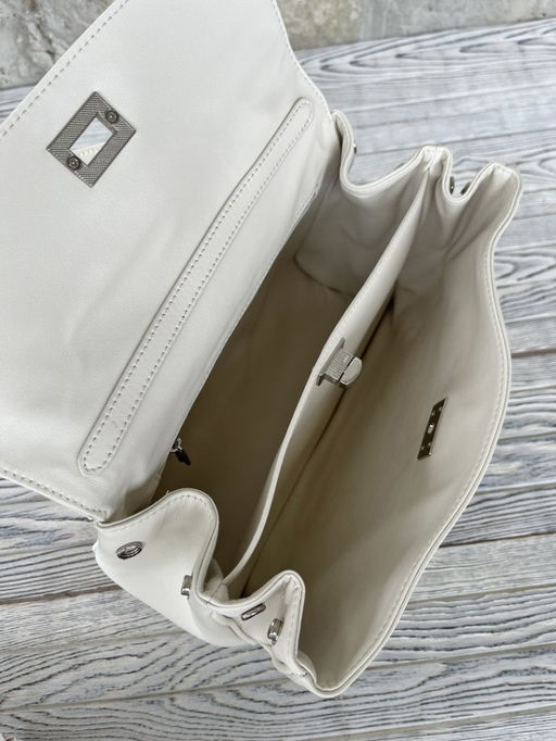 Женская кожаная сумка-портфель 8399-2 Кремовый - Sergio valentini фото 6