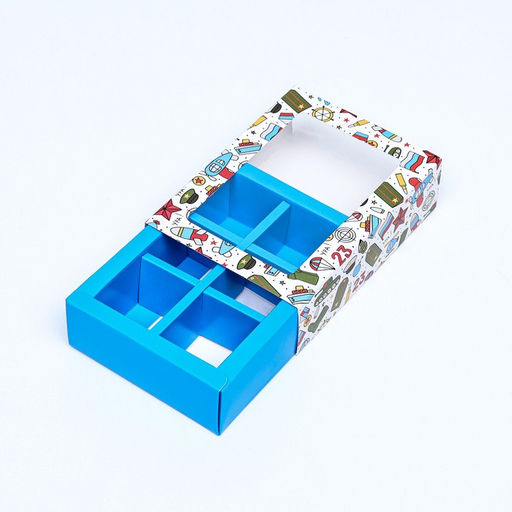 Коробка для конфет 6 шт, Мужской день 13,7 х 9,8 х 3,8 см - UPAK LAND фото 4