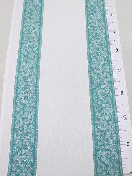 Холст полотенечный жаккард Вьюнок цв.изумруд, ш.0.5м, лен-30%, хл-70%, 210гр/м.кв - Купава фото 4