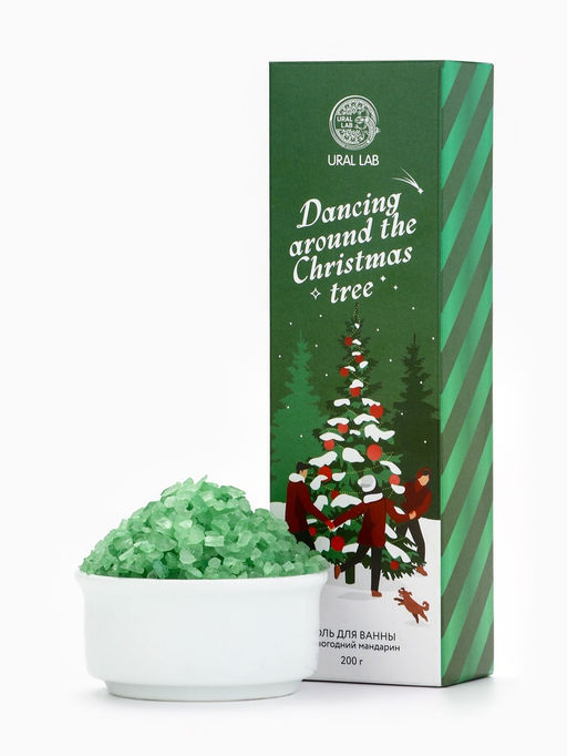 Новогодний подарочный набор косметики Bright Christmas night: гель для душа 300 мл и соль для ванны 200 мл, URAL LAB