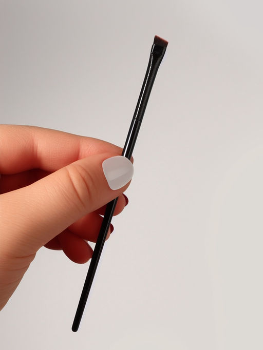 Кисть для макияжа бровей и глаз, плоская, 14±1 см, чёрная