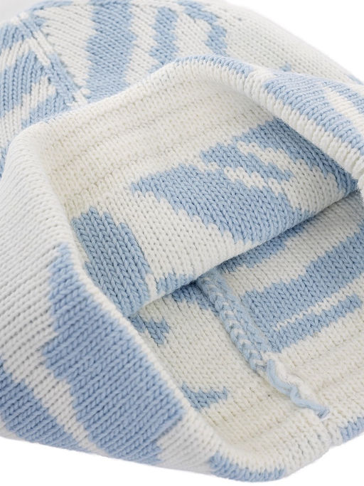 Шапка жен. шерсть+акр LB-BR55024 white/l.blue