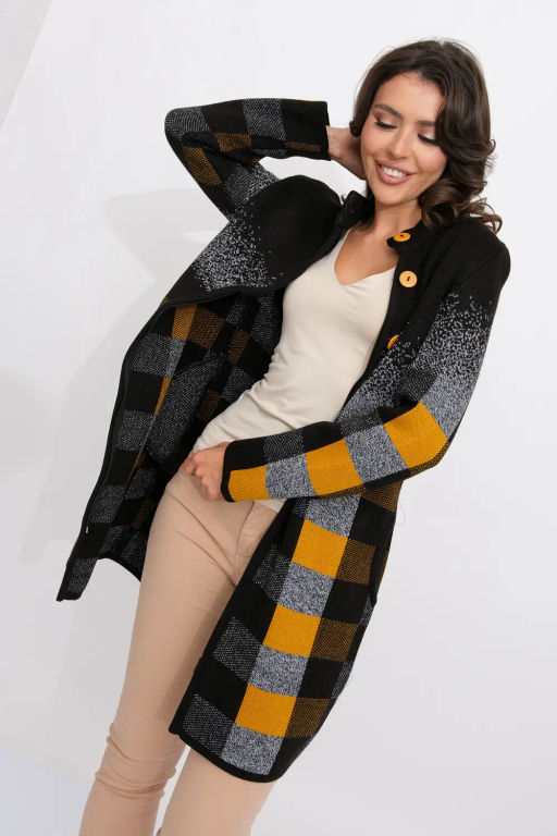 ЗЛАТА Кардиган К 675 ст/горчичный микс