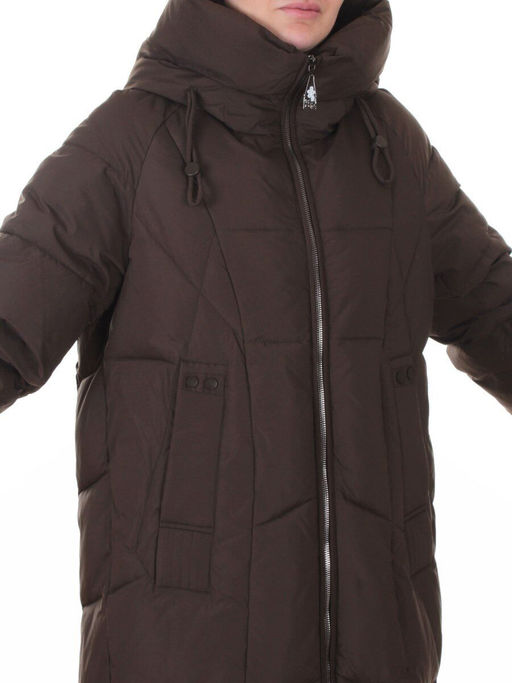 8855 BROWN Пальто зимнее женское (200 гр. холлофайбер)