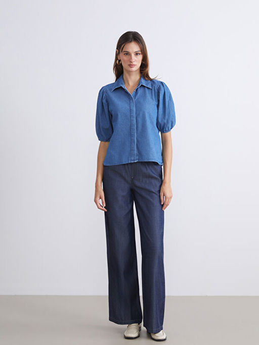 Balon Kollu Kad?n Jean G?mlek