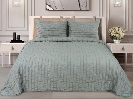 АРТ-012 Покрывало полиэстр жатый 220*240 "Полоска металлик"