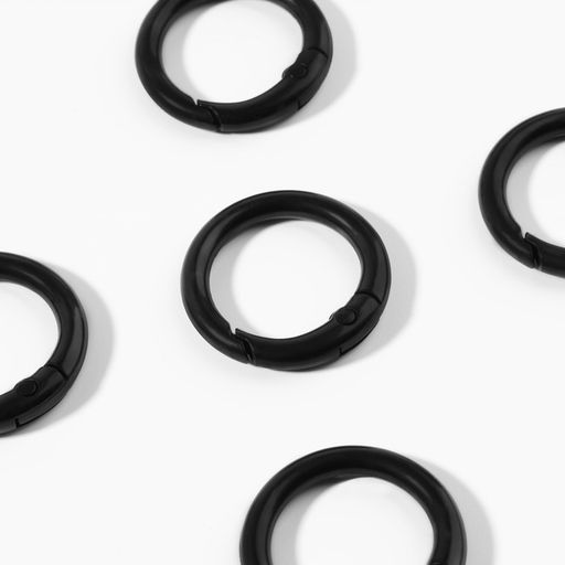 Цена за 2 шт. Кольцо-карабин, d=20/28 мм, толщина - 4 мм, 5 шт., чёрное