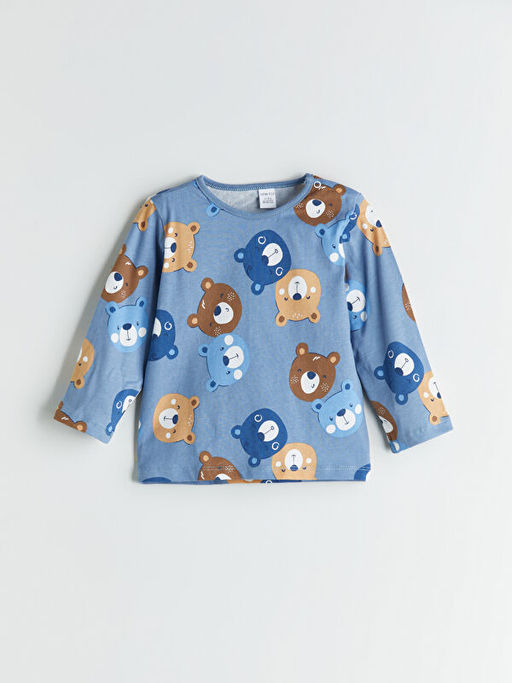 Ay? Bask?l? Erkek ?ocuk Pijama Tak?m?