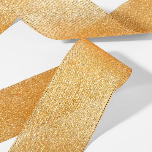 Лента парчовая, 40 мм, 231 м, бежевая №035 - Арт узор фото 2