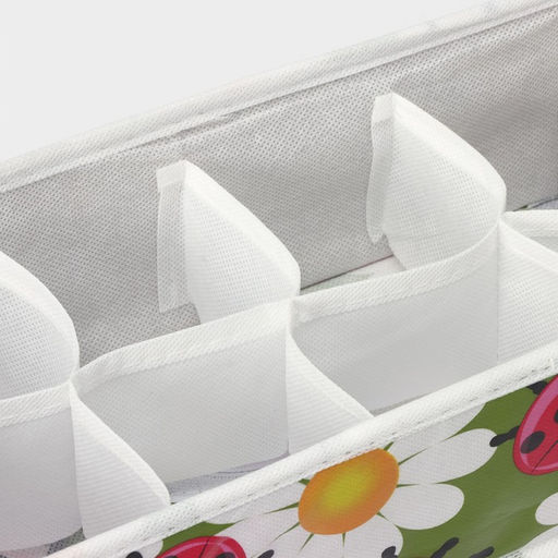 Органайзер для хранения белья Доляна Божьи коровки, 8 ячеек, 281410 см, зелёный фото 4